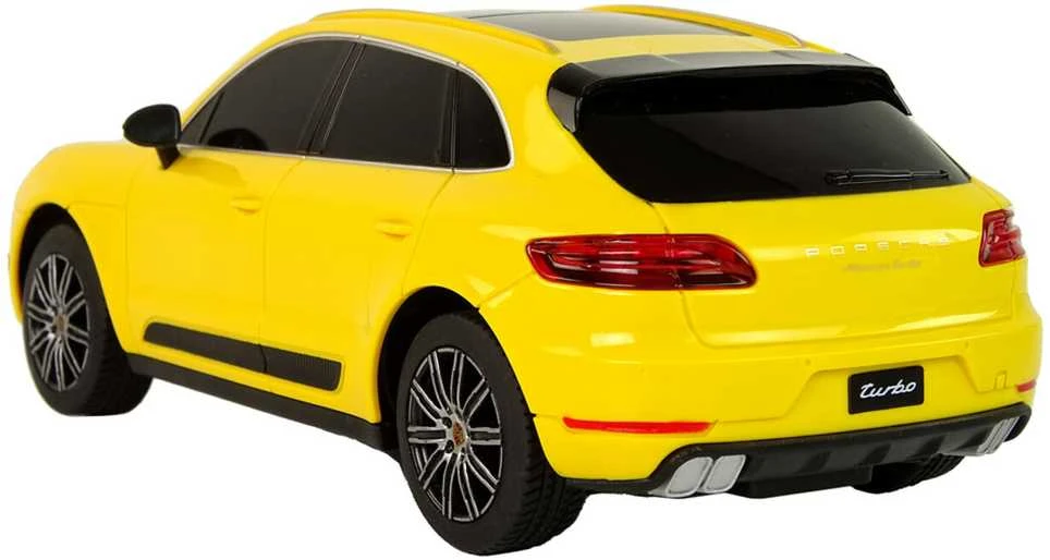 Automobilis Porsche Macan Turbo su nuotolinio valdymo pultu, geltonas