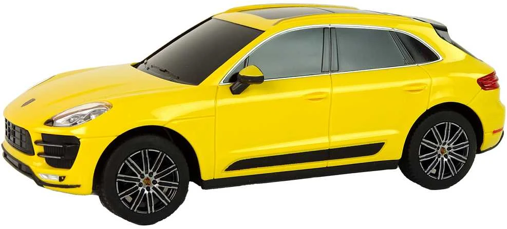 Automobilis Porsche Macan Turbo su nuotolinio valdymo pultu, geltonas