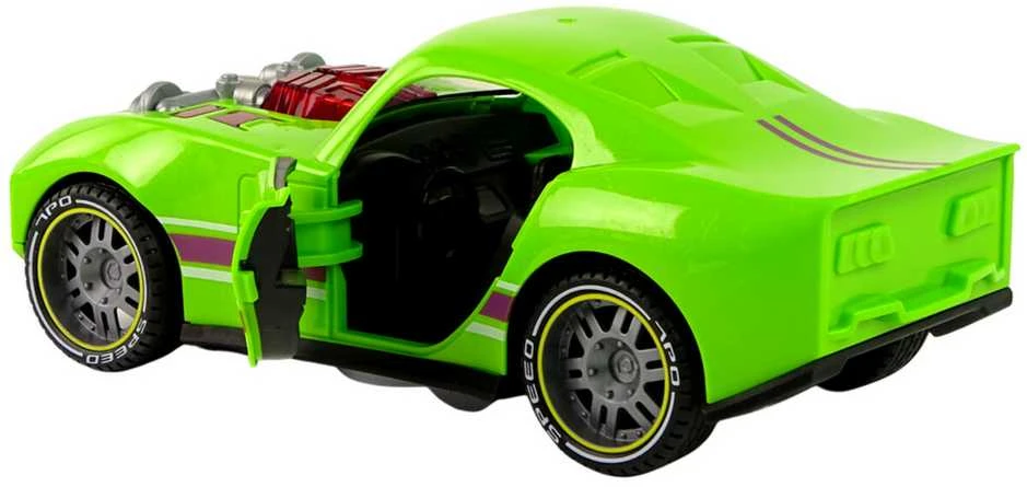 Automobilis su garsais ir šviesom, žalias