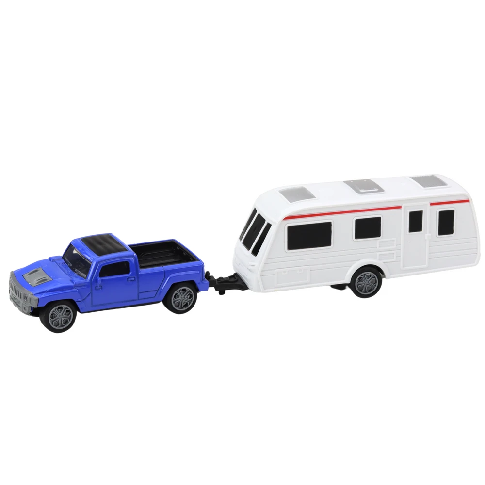 Automobilis su kemperiu Die-Cast, mėlynas