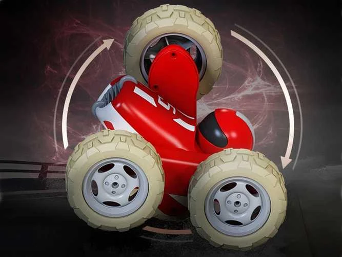 Automobilis su nuotolinio valdymo pultu, raudonas