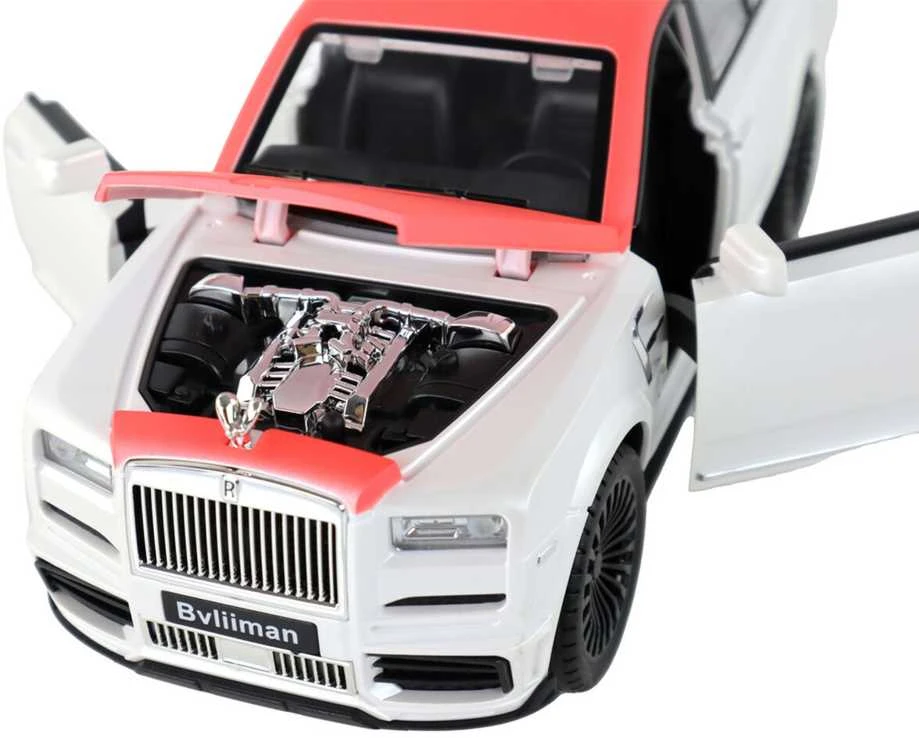 Automobilis su nuotolinio valdymo pultu, baltas/raudonas