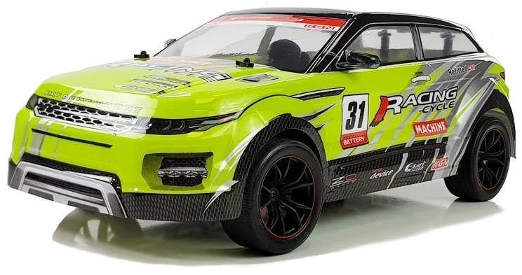 Automobilis su nuotolinio valdymo pultu, žalias