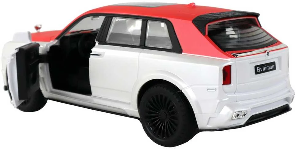 Automobilis su nuotolinio valdymo pultu, baltas/raudonas