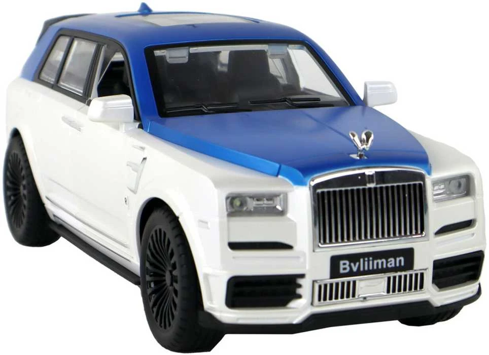 Automobilis su nuotolinio valdymo pultu, mėlynas/baltas
