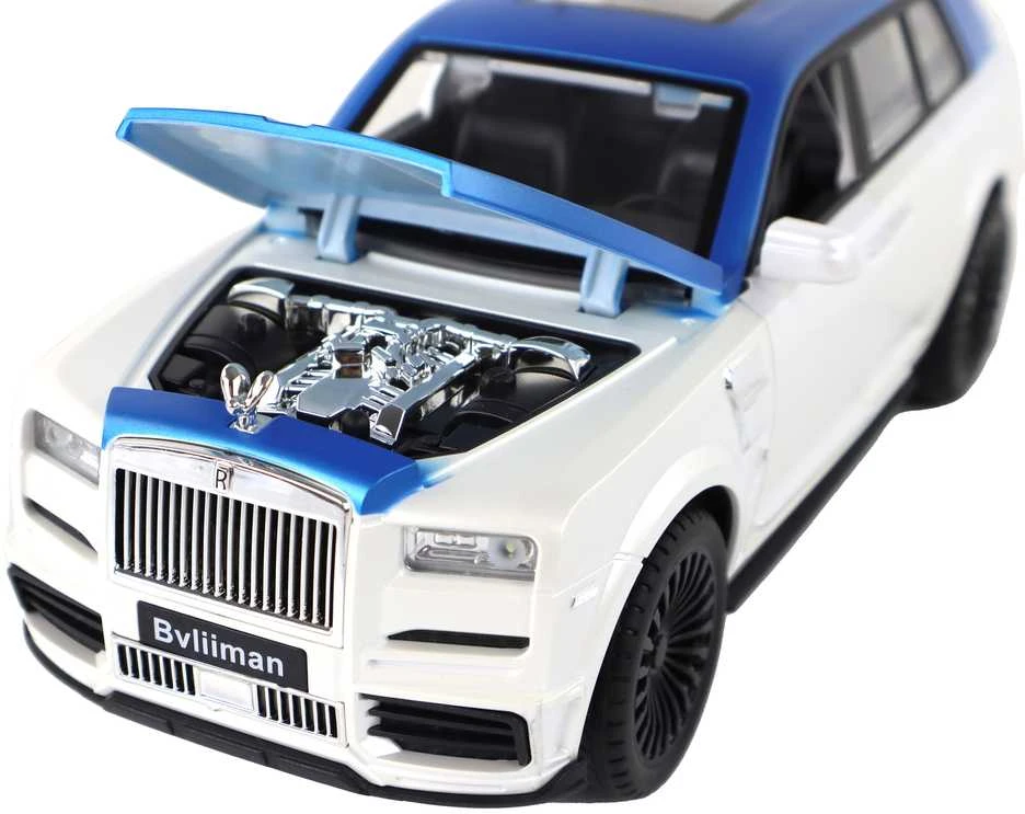 Automobilis su nuotolinio valdymo pultu, mėlynas/baltas