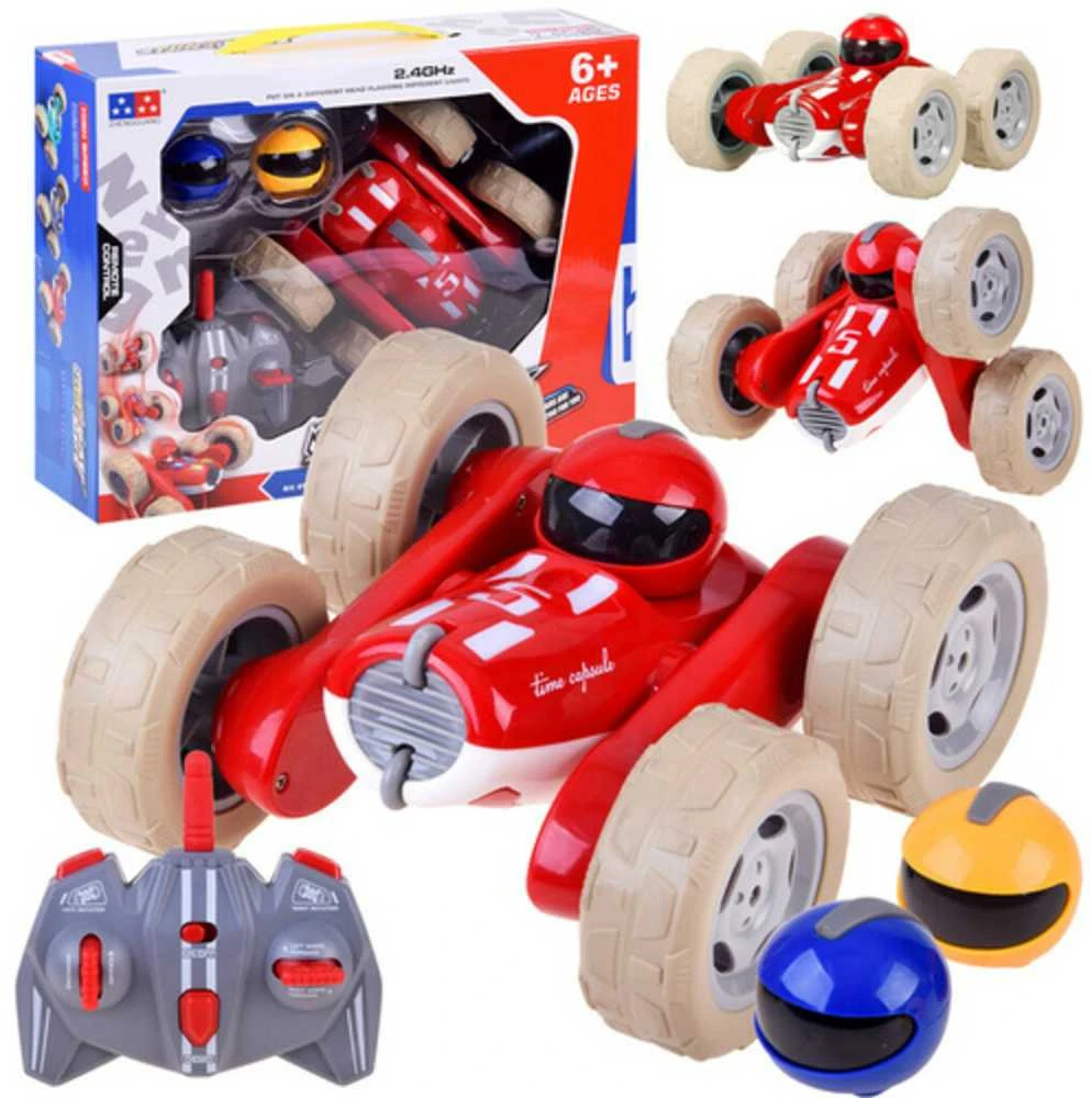 Automobilis su nuotolinio valdymo pultu, raudonas