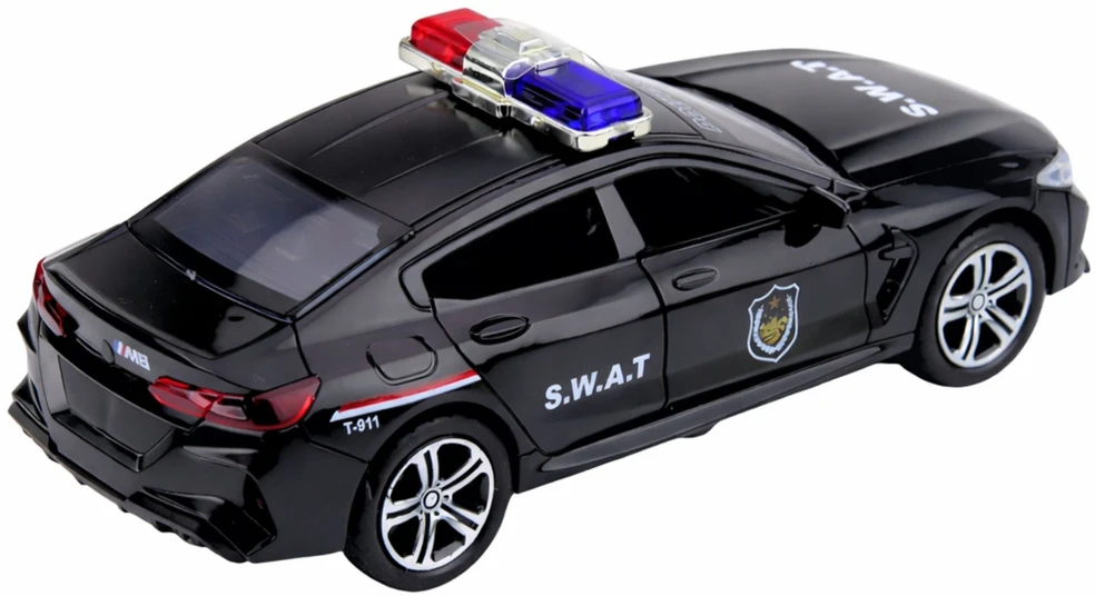 Automobilis S.W.A.T su garso ir šviesos efektais, juodas