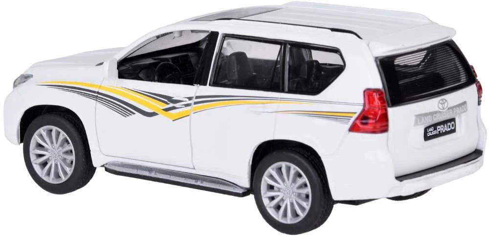 Automobilis TOYOTA LAND CRUISER PRADO su garso ir šviesos efektais, baltas
