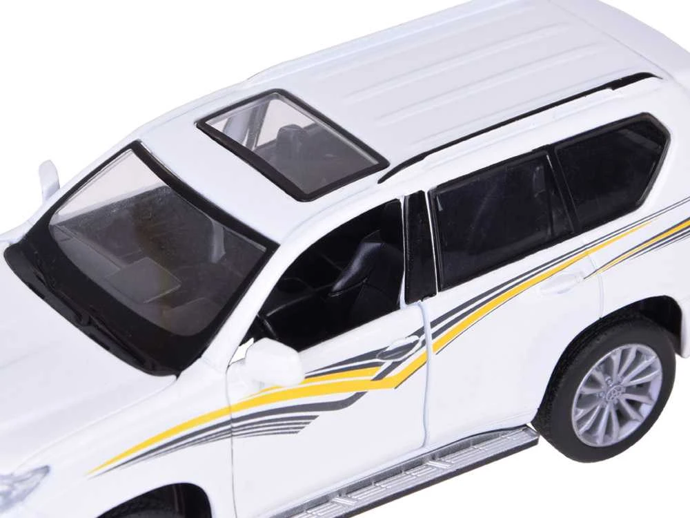 Automobilis TOYOTA LAND CRUISER PRADO su garso ir šviesos efektais, baltas