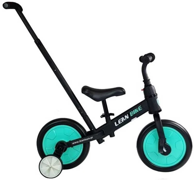 Balansinis triratis dviratukas su pedalais 3in1, juodas/mėtinis