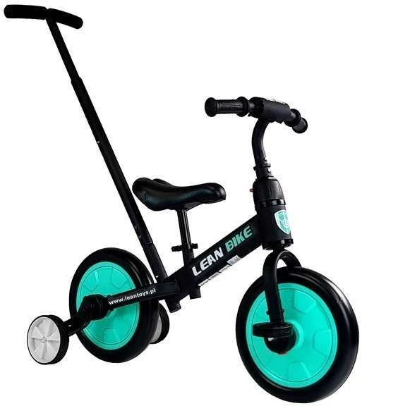 Balansinis triratis dviratukas su pedalais 3in1, juodas/mėtinis