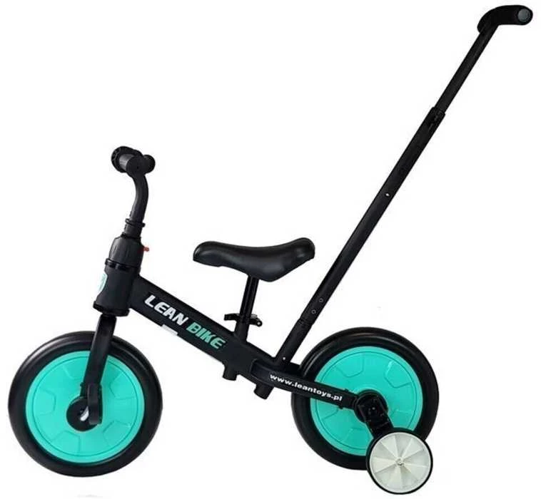 Balansinis triratis dviratukas su pedalais 3in1, juodas/mėtinis