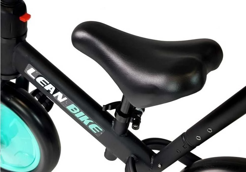 Balansinis triratis dviratukas su pedalais 3in1, juodas/mėtinis