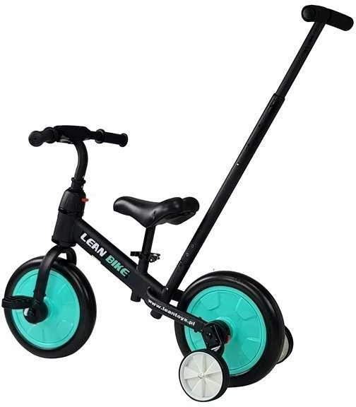Balansinis triratis dviratukas su pedalais 3in1, juodas/mėtinis