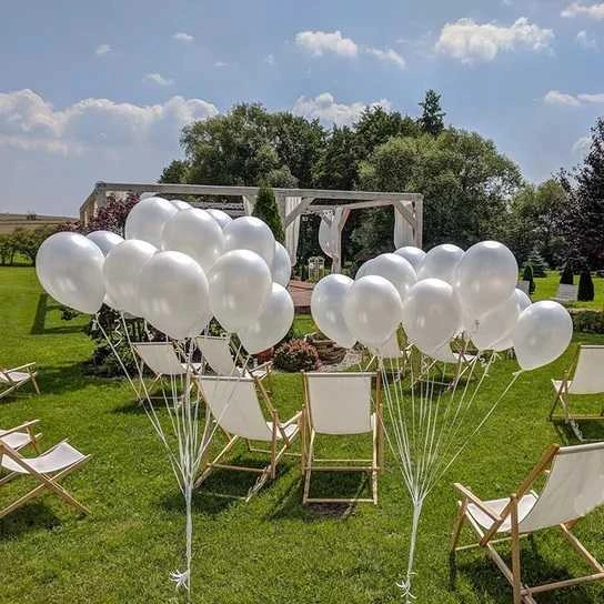 Balionų rinkinys, 100 vnt., perlinė balta