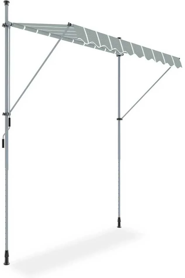 Balkono markizė EASY, 250x130 cm, Pilkas/Baltas