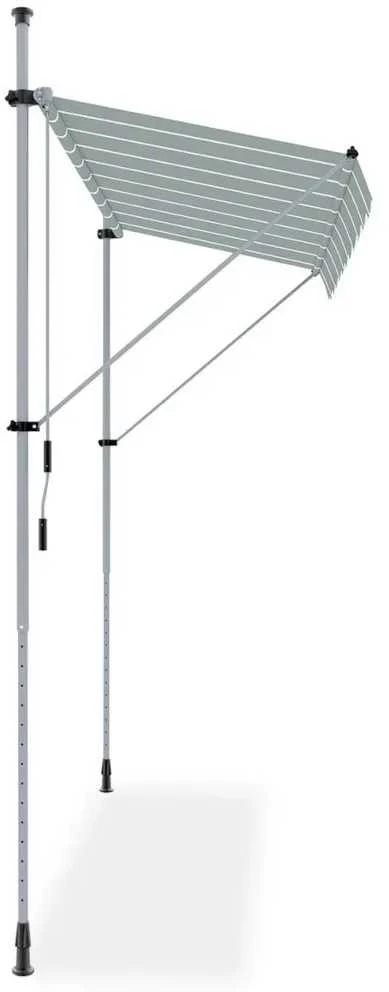 Balkono markizė EASY, 250x130 cm, Pilkas/Baltas