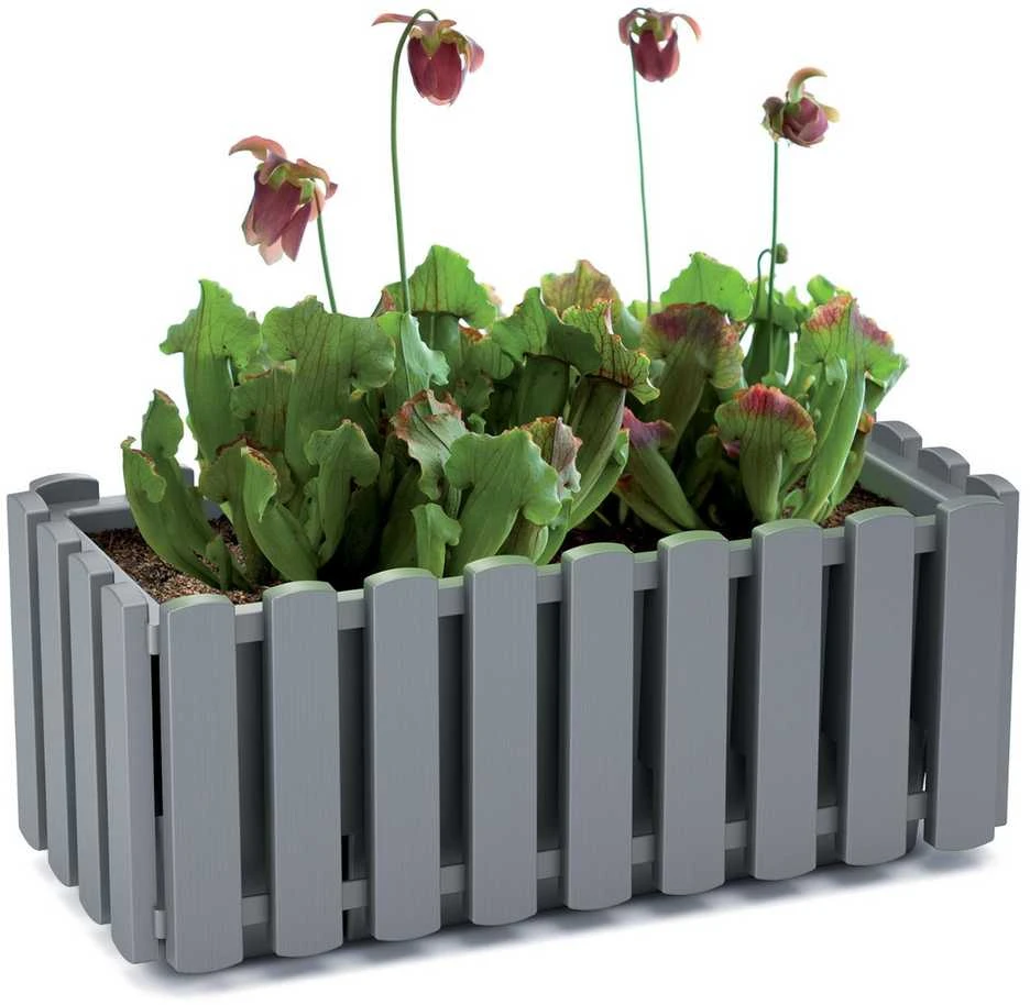 Balkono vazonas Boardee Fencycase, 58 cm, pilkas