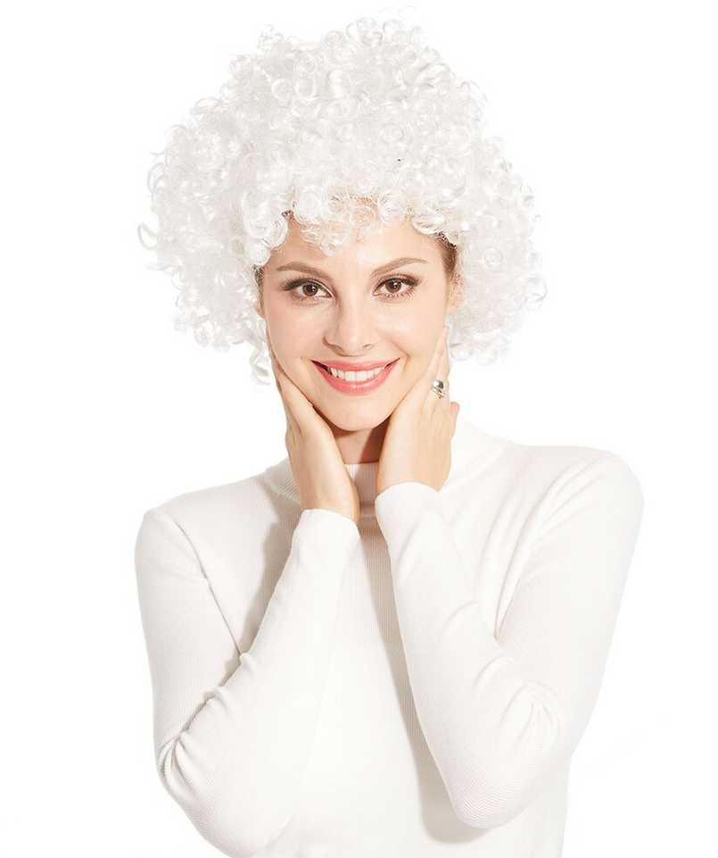 Baltas perukas afro
