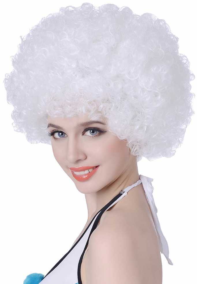 Baltas perukas afro