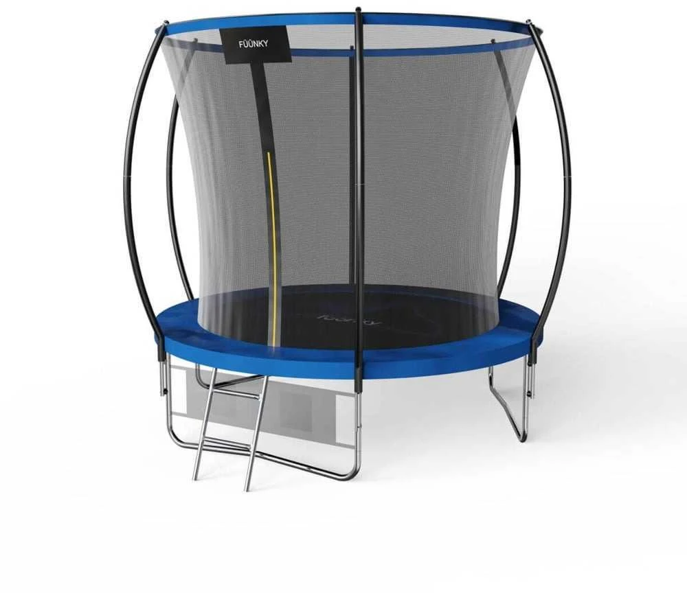 Batutas su tinklu ir kopėčiomis Fuunky PREMIUM 8FT, 244 cm, mėlynas