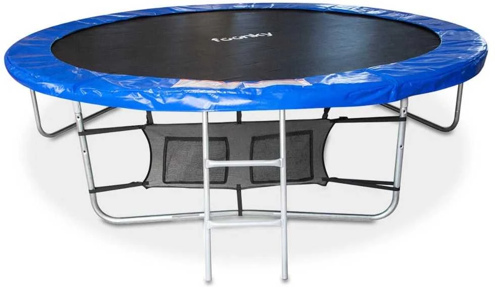 Batutas su tinklu ir kopėčiomis Fuunky PREMIUM 8FT, 244 cm, mėlynas