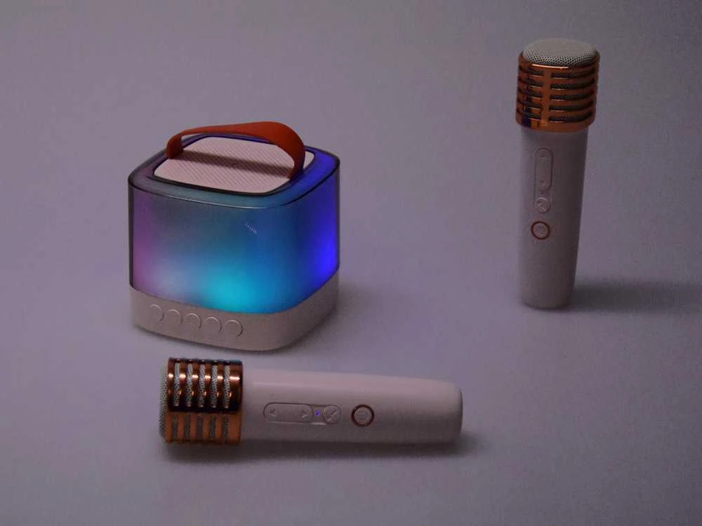 Belaidis garsiakalbis su 2 mikrofonais ir Bluetooth