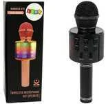 Belaidis karaoke mikrofonas su garsiakalbiais ir įrašymo funkcija WS-858, juodas