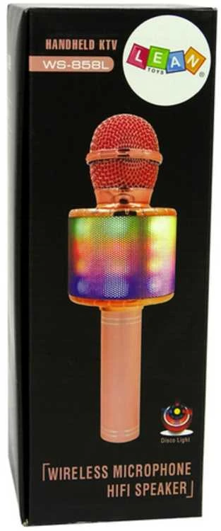 Belaidis karaoke mikrofonas su garsiakalbiais ir įrašymo funkcija WS-858, juodas
