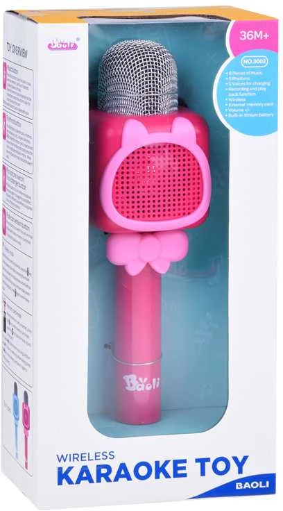 Belaidis mikrofonas vaikams su Bluetooth, rožinis