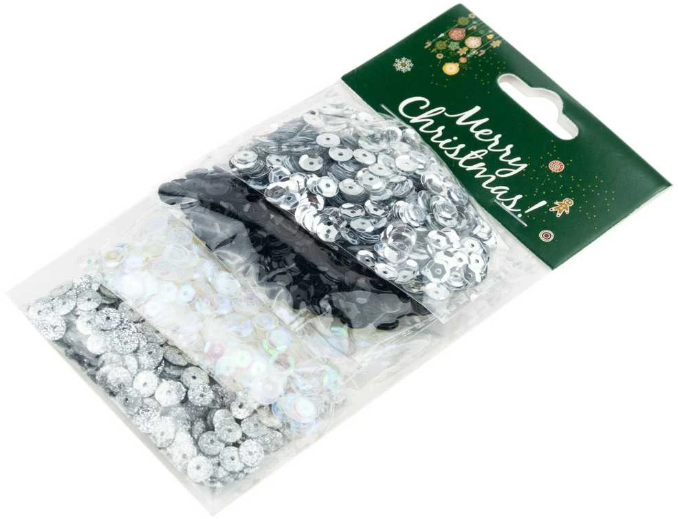 Blizgučiai žvyneliai dekoravimui, 6 mm, 4 spalvų (1 rinkinys)