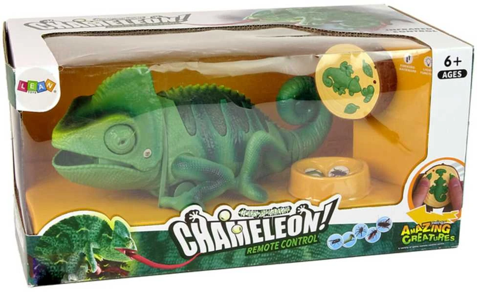 Chameleonas su nuotolinio valdymo pultu, žalias