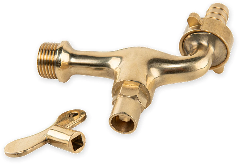 Čiaupas 1/2" išor.sr., su išėjimu 3/4" ir jungtim 13mm žarnai Bradas, žalvaris