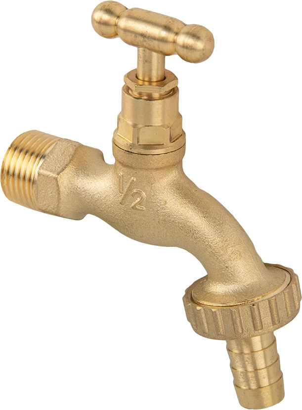 Čiaupas 1/2" x 3/4" išor.sr su vožtuvu ir jungtimi 13 mm žarnai Bradas SLOW OPEN, žalvaris