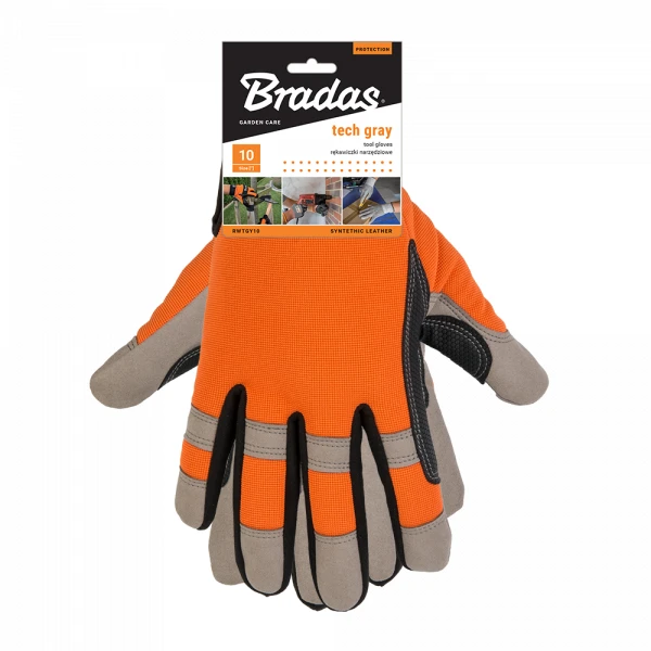 Darbo pirštinės Bradas TECH GRAY, 8 dydis, 6 vnt.