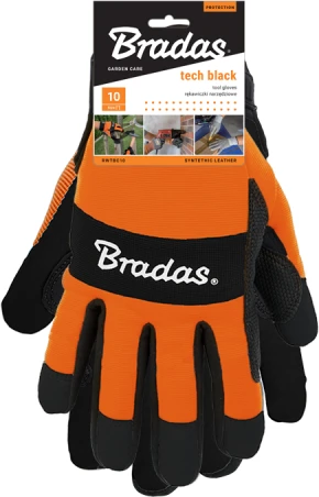 Darbo pirštinės Bradas TECH Juodas, 8 dydis, 6 vnt.