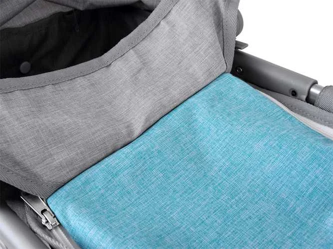 Daugiafunkcinis vežimėlis 4in1 lėlėms, pilkas/melsvas