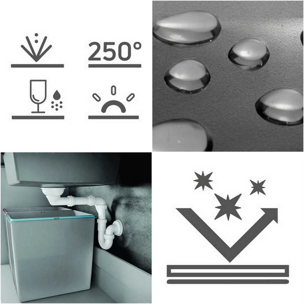 Deante granitinė virtuvinė plautuvė Deante Corio, ZRC_G113, Metallic graphite