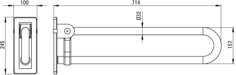 Deante Lehnen sulankstoma vonios kambario rankena, 70 cm, NIL_042D, Steel