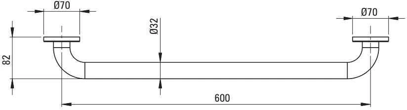 Deante Lehnen vonios kambario rankena, 60 cm, NIL_341C, Steel