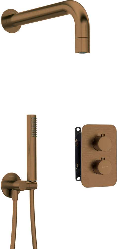 Deante potinkinis termostatinis dušo komplektas BOX, BXYZCEBT, Brushed bronze