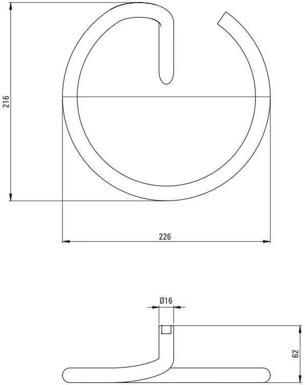 Deante Silia apvali rankšluosčių kabykla ADI_C611, Brushed bronze