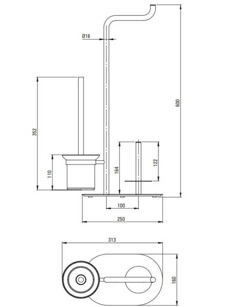 Deante Silia stovas tualetiniam popieriui ADI_C732, Brushed bronze