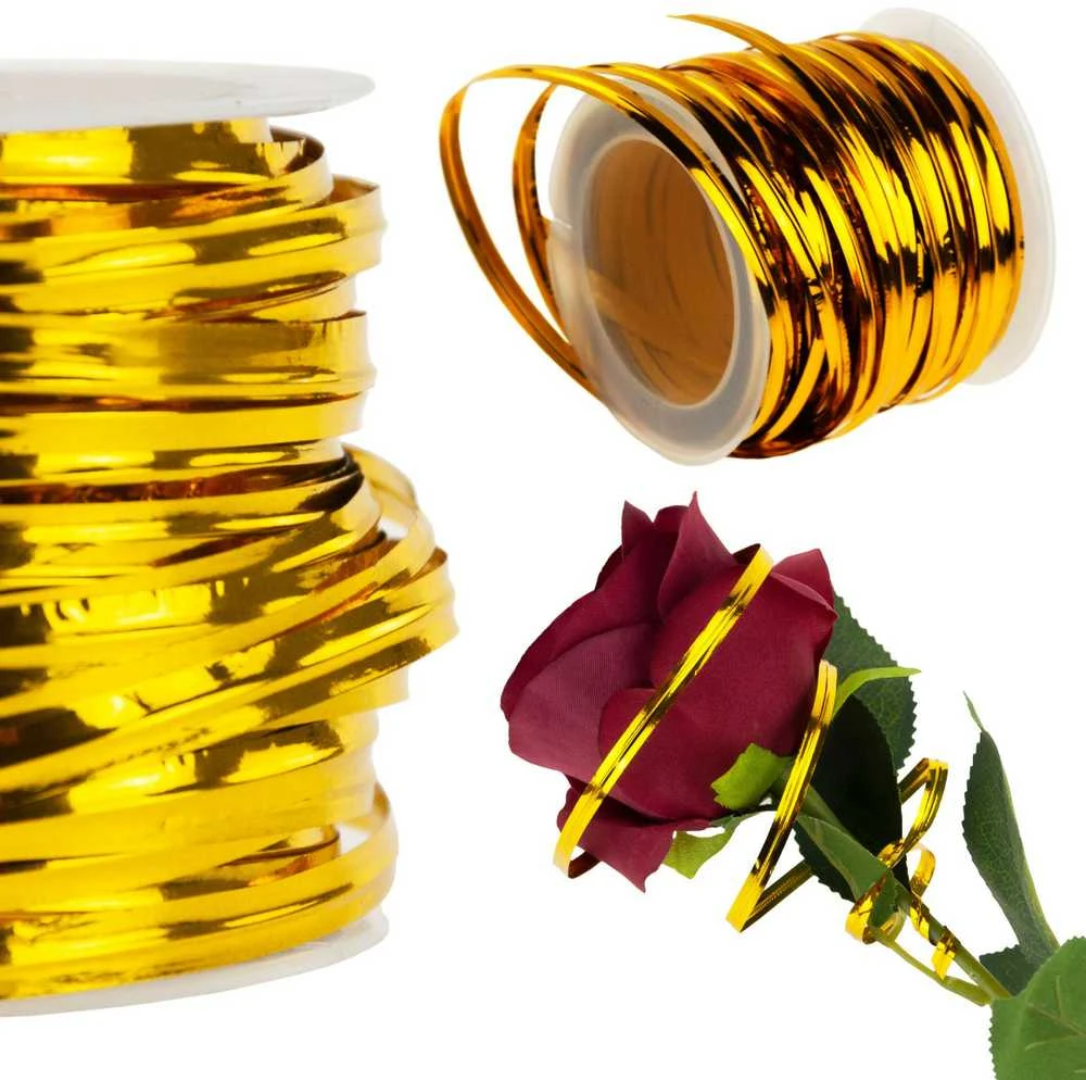 Dekoratyvinė floristinė vielutė, 15 m, auksinė
