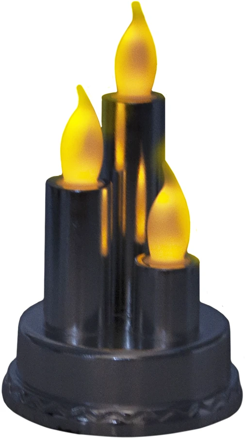 Dekoratyvinė LED žvakė, sidabrinė, 14 cm (1 vnt.)