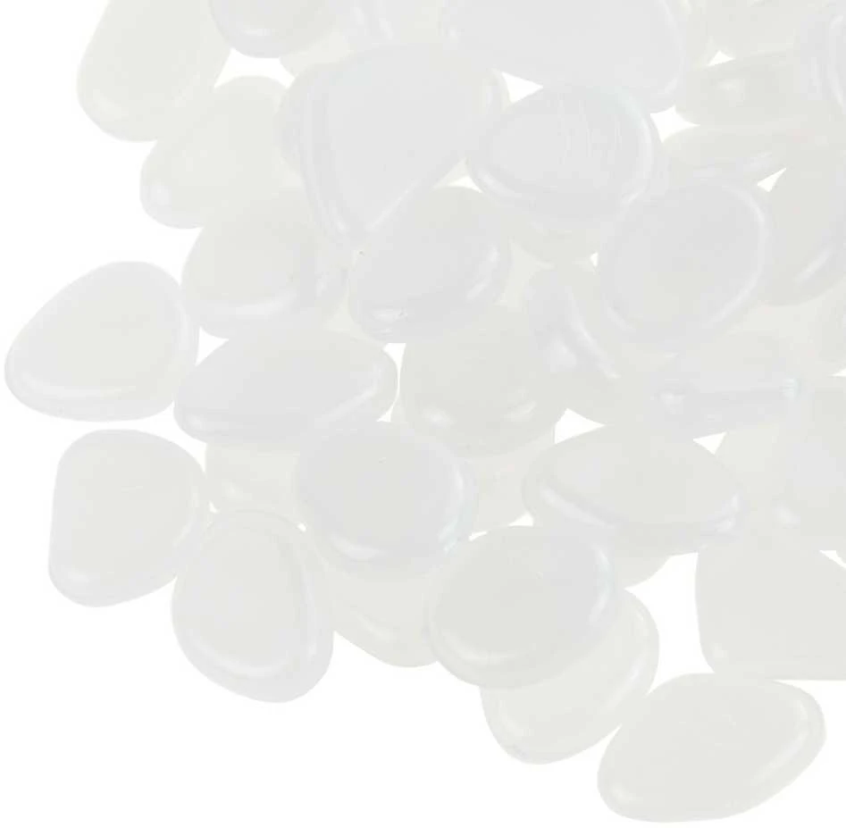 Dekoratyviniai fluorescenciniai akmenukai, balti, 100 vnt.