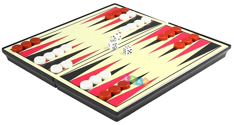Lean Toys Magnetinės žaidimų lentos rinkinys 7 viename šachmatų Ludo Backgammon juodraščiai aprašymas - Prekės nuotrauka