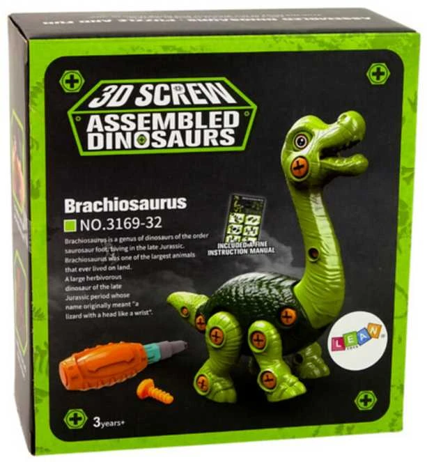 Dinozauras Brachiosaurus su atsuktuvu, žalias