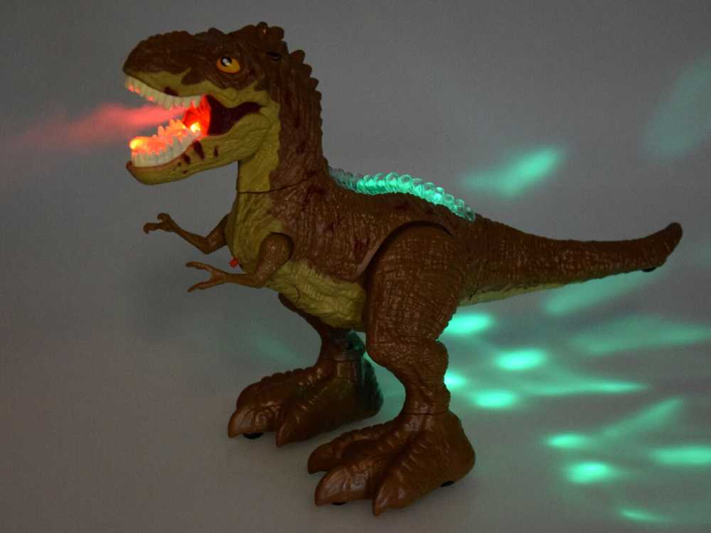 Dinozauras su nuotolinio valdymo pultu, rudas